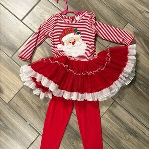 Santa Claus Red and White Girls Set
